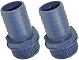 Doppelpack 2 Stück PP Schlauchtülle Ø 38 mm x 1 ½ Zoll Außengewinde
