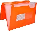 Ordner Liderpapel Faltenmappe PP DIN a4 neon orange blickdicht 13 Fächer