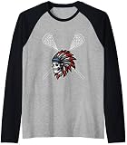 Lacrosse Spieler Indianer Helm Raglan