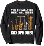 Saxophon Musik Männer Jazz Musik Tenor Saxophon Sweatshirt