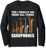 Saxophon Musik Männer Jazz Musik Tenor Saxophon Langarmshirt