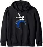 Bodyboard Brett Silhouette Wellen Sport Kapuzenjacke