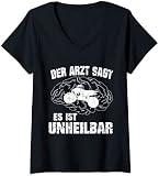 Damen Lustiges Offroad Bike Motorrad Geschenk Für Quad Biker ATV T-Shirt mit V-Ausschnitt