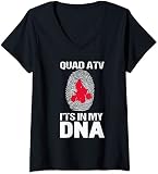 Damen Lustige Quad ATV DNA für Quad ATV-Liebhaber T-Shirt mit V-Ausschnitt
