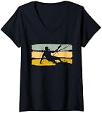 Damen Kite Kiteboard Board Kitesurf Kiten T-Shirt mit V-Ausschnitt