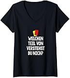 Damen Rote Gelbe Karte Schiedsrichter Schiri Fußballer Fußball T-Shirt mit V-Ausschnitt