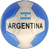 Fußball Argentinien mit silberfarbener Flagge Größe 5 Farbe Weiß