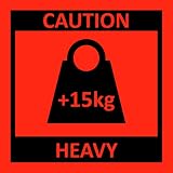 Warnetiketten Versandetiketten Caution Heavy Aufkleber 10x10 cm
