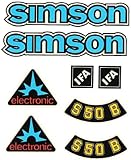 Dekorsatz Simson S50 B Blau ifa Electronic Retro Aufkleber Set