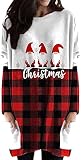OMZIN Weihnachtspullover Damen Teenager Mädchen Weihnachtspullover Rote Nase Deer Print…