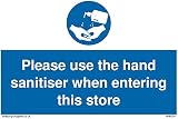 5 Stück – Please use the hand sanitizer when entering this store Schild