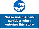 5 Stück – Please use the hand sanitizer when entering this store Schild