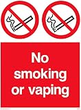 5 Stück – No smoking or vaping Schild