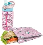Nerthus FIH 992 Set Tritan Flasche und Sandwich Tasche Einhörner Schule…