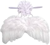 Nishine 2 PACK Weiß Neugeborene Fuzzy Feder Engel Flügel Für Baby Cosplay Mädchen Kostüm…