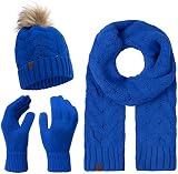 Rock Creek Winter Mütze mit Bommel Schal Set Geschenkset Wintermütze Winterschal…