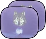 Start Paar elektrostatische Stick-It-Seitenvorhänge Wolf Baby Auto Tönglas 44x36 cm