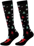 FGFD&OU Weihnachtssocken Kompressionsstrümpfe für Damen und Herren Lustige Socken für…