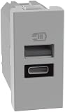 BTICINO MatixGO Steckdose mit USB-Port 1 Modul Grau JG4191AC USB-Ladegerät mit einem…