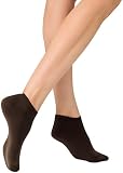 KUNERT Damen Sneaker Socken Sensual Cotton druckfreier Bund 128 DEN Brown 8220 39-42