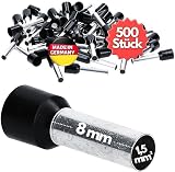 500 Stück Kalitec AE1508SW Aderendhülsen isoliert 1,5mm² 8mm lang schwarz I Made in…