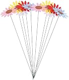 Cabilock 10er Pack Metall Gänseblümchen Gartenstecker Bunte Blumenstecker Dekorative…