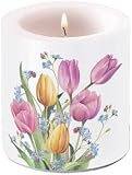 Ambiente Stumpenkerze Tulpenmotiv 35 Std.
