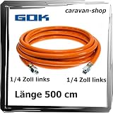 Generisch Gasschlauch 500 cm, 1/4 Zoll Linksgewinde