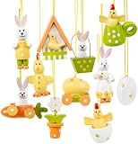Logbuch-Verlag Holz Osterdeko zum Aufhängen Set 11-teilig Bunte Osteranhänger Osterhase…
