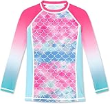 BesserBay Mädchen Kinder Badeshirt UV Shirt UPF 50+ Sonnenschutz Rundhals Langarm Rash…