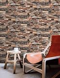 BUVU Vinyltapete 0.53x10m Abwaschbare Tapete mit Sandwandmotivv