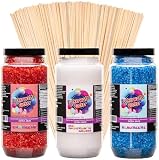Zuckerwatte Zucker Set Grob 3x700 g mit 100 Stäben