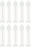 10 leere Fläschchen mit Skala