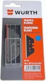 Würth 10x Trapezklinge schwarz Ersatzklingen extrem scharf für Trapezmesser Cuttermesser…
