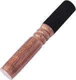 Holzklopfer zum Reiben von Glocken aus schwarzem Wildleder 19 cm