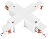 Weißer Kreuzverbinder für 4-Wege-LED-Schiene