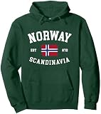 Norway Scandinavia Norwegische Flagge Norge Noreg Norwegen Pullover Hoodie