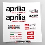 Stickersland® | Set kompatibler Aufkleber mit dem Aufdruck Black Aprilia Racing Factory