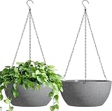 T4U Blumenampel Grau, 30 cm, 2er-Set