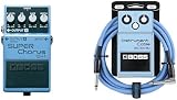 BOSS CH-1 Stereo Super Chorus Effektpedal-Bundle mit BOSS BIC-10A-BU Instrumentenkabel