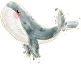 Lámina infantil ballena gris
