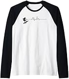 Wakeboarden Heartbeat Wakeboarder Silhouette Raglan