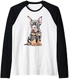 Dobermann Puppy Skizze Zeichnung Kunst Hundeliebhaber Raglan