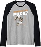 Eishockeyspieler Where is the Puck? I Ice Hockey Raglan