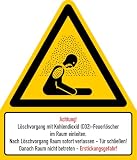 Aufkleber Warnzeichen „Achtung! Löschvorgang mit Kohlendioxid