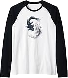 Koi Fish Carp Blossom Flower Pond Japanese Art Raglan
