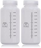 DKBT 2 Stück Weithalsflasche mit Skalierung 500ml Kunststoff Flasche Plastikflaschen…