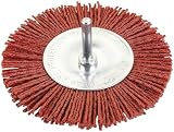 100 mm Aluminiumoxid-Kreis mit Schaft zum Polieren und Schruppen von Oberflächen.