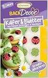 Günthart BackDecor 15 Stück Zuckerdekore Käfer und Kleeblätter aus Zucker und Marzipan