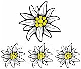 4 Stück Aufkleber | Alpen Edelweiss Bayern